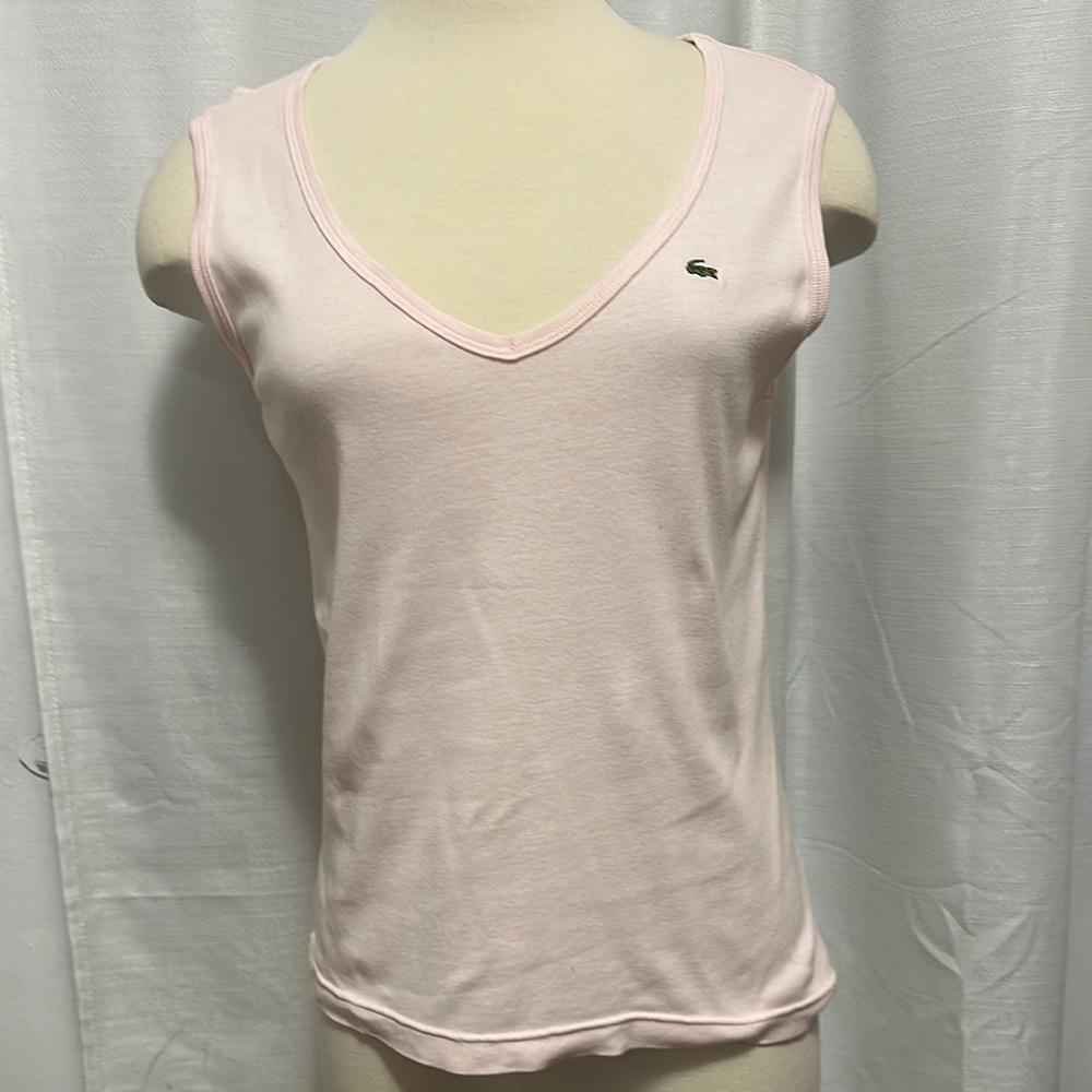 Lacoste Pink Fitted Sleeveless Tank Top size 42 (L)